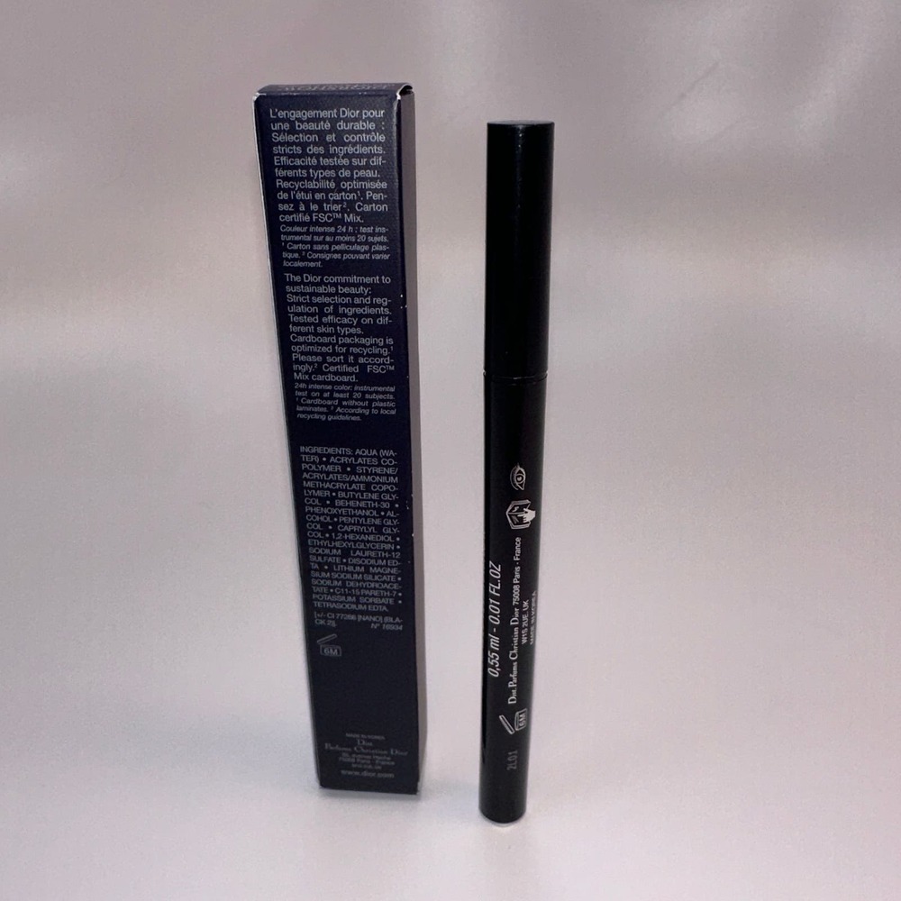 Dior Diorshow On Stage Liner 096 SATIN BLACK Waterproof Liquid Eyeliner 0.55 mL - Picture 4 of 7